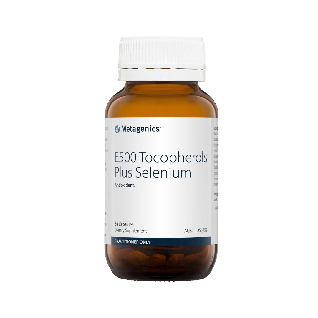 Metagenics E500 tocopherols plus Selenium 60 capsules